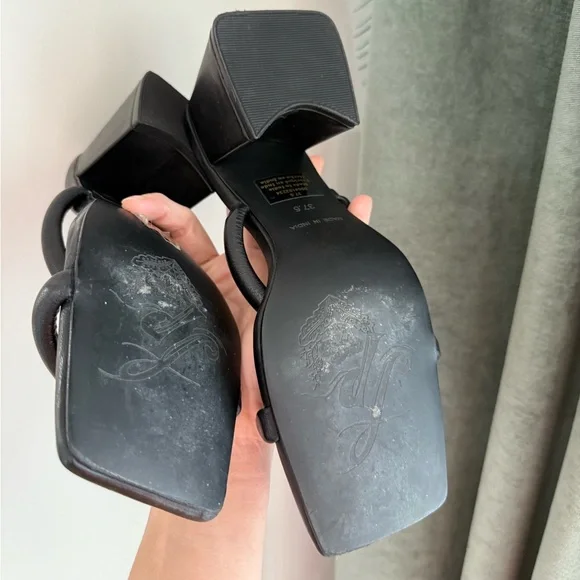 Free People Parker Double Strap Heels - Black - EU Size 37.5/ US Size 7 - Picture 9 of 13